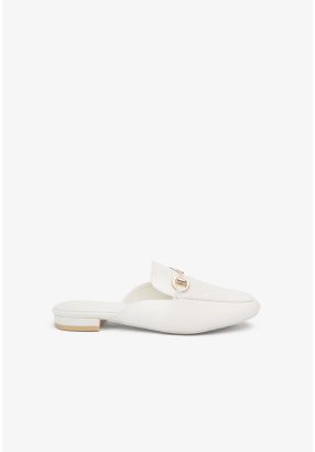 Classic Textured Pu Leather Mules