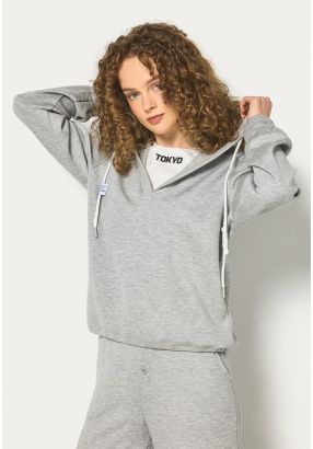 Contrast Crew Neck Hoodie