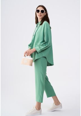 Crinkled Elasticated Waist Trousers