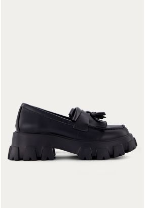 Chunky PU Leather Loafers