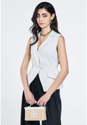 Drawstring Waist Striped Vest