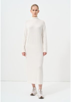 Solid Long Sleeve High Neck Dress