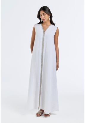 Crinkled Lace Embellished Dress- Ramadan Style