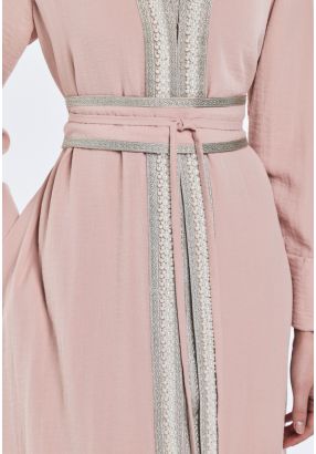 Lace Embellished Tie Belt