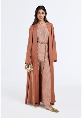Textured Sequin Embellished Abaya- Ramadan Style