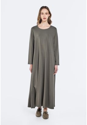 Solid A-Line Maxi Basic Dress