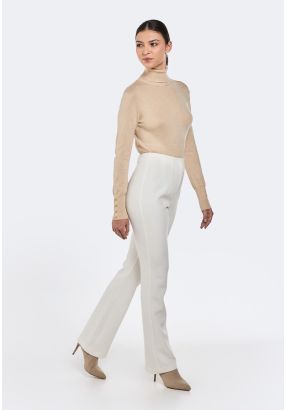 Solid Flared High Waist Trouser