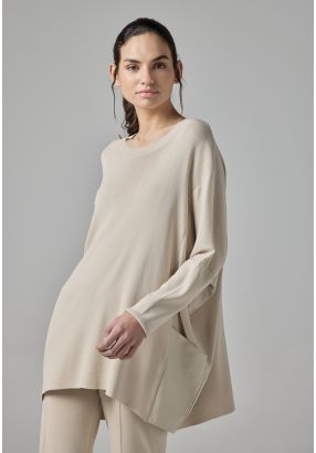 Solid Oversized Knitted Blouse