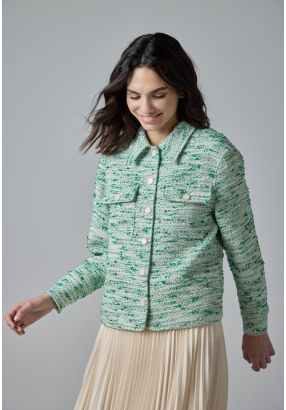 Tweed Lurex Front Pockets Jacket