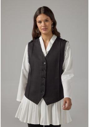 V-Neck Sleeveless Solid Vest