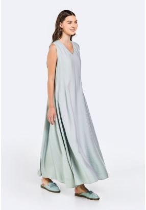 Embroidered Crinkled Sleeveless Dress