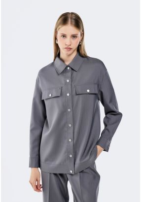 Button-Up Twill Shirt 