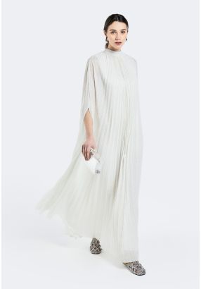 Pleated Cape Maxi Dress (2 PCS)