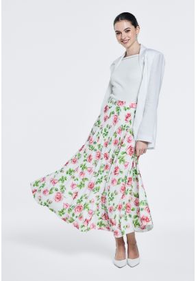 Floral Print Pleated Skirt