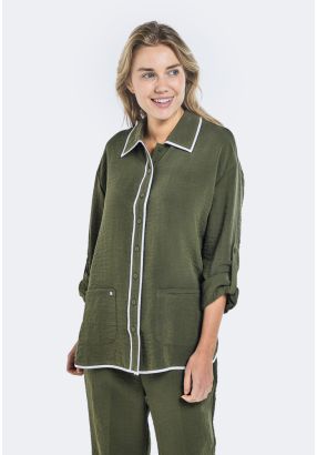 Contrast Crinkled Shirt