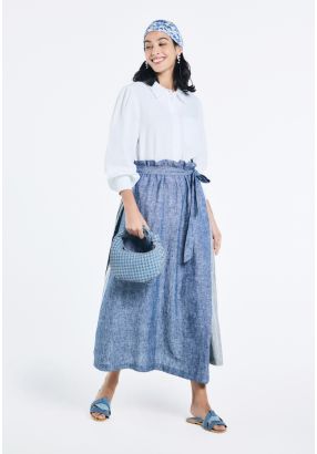 Multicolor Pleated Wrap Skirt