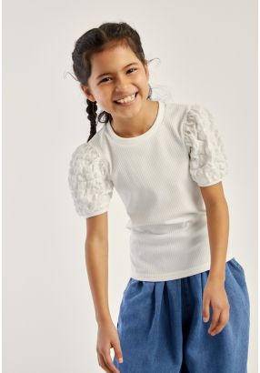 Textured Sleeves T Shirt