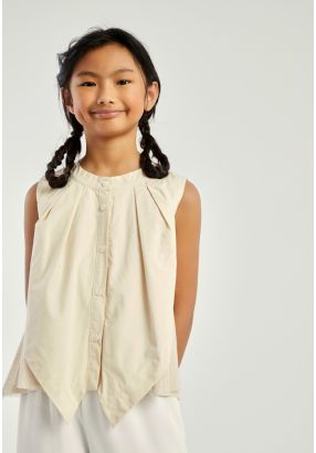 Net Detail Buttoned Top