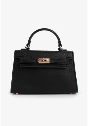 Solid Top Handle Crossbody Bag