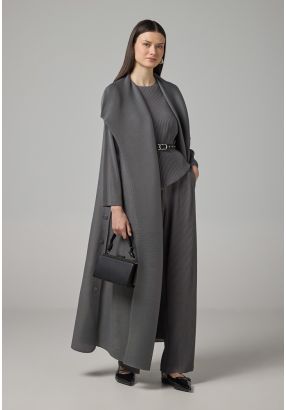 Long Sleeve Pleated Maxi Abaya