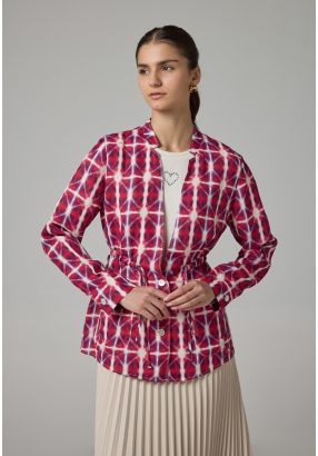 Front Pockets Printed Jacket