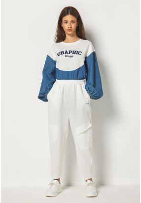 Solid Cargo Sweatpants