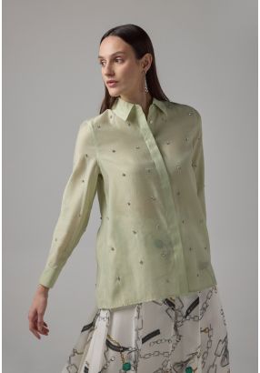 Crystal Embellished Basic Shirt