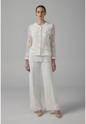 Wide Leg High-Waist Basic Trousers