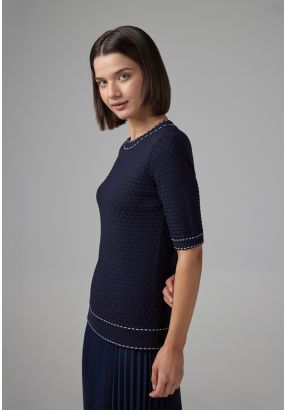Contrast Ribbed Knitted Top