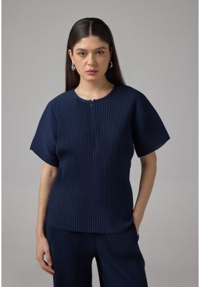 Short Sleeve Pleated Blouse