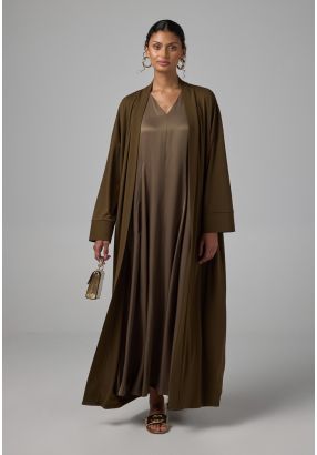 Solid Drop Shoulder Belted Abaya