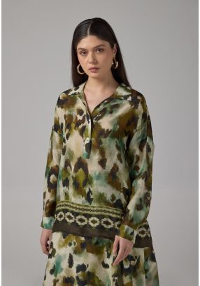 Printed Long Sleeves Blouse 