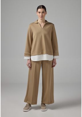 Elasticated Waistband Solid Trousers