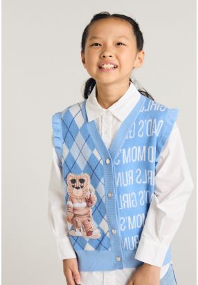 Argyle Vest and Shirt Combo (2PCS)