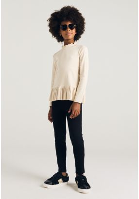 Solid Knitted Fitted Pants