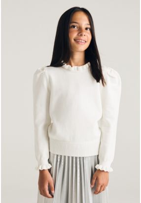 Ruffled Details Knitted Top