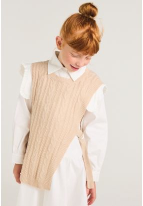 Side Belt Knitted Vest