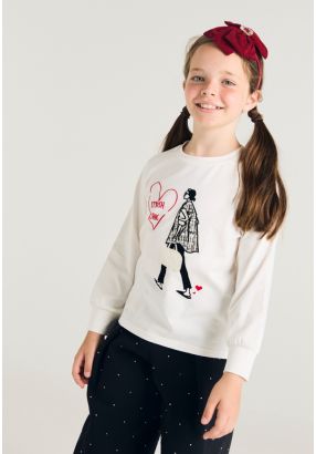 Printed Long Sleeved T Shirt