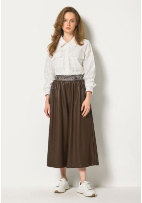 PU Leather Palazzo Trousers