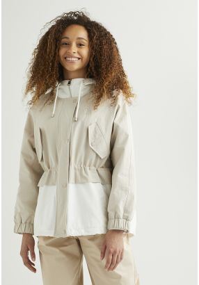 Two Toned Hooded Jacket