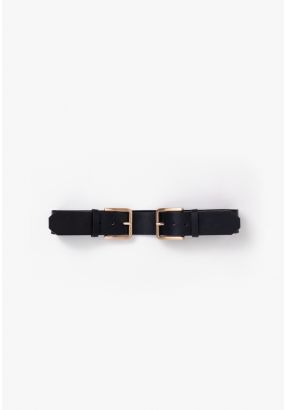 Double Buckle Solid Belt
