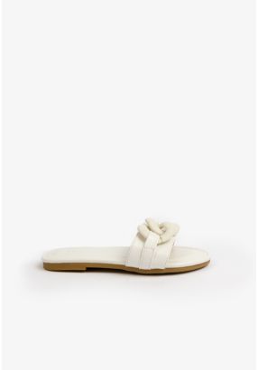 Chunky Chained Strap Flat Slides