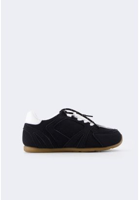 Solid Embroidered Sneakers