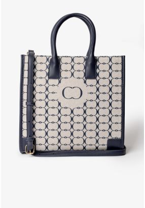 Knitted Monogram Tote Bag