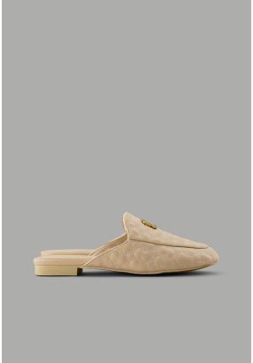 Quilted Embellished Mules