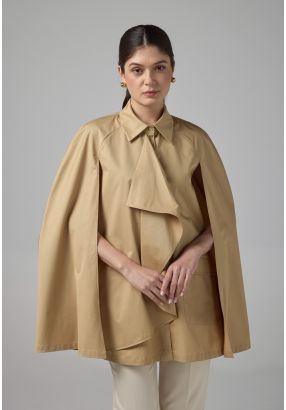 Solid Front Flap Pockets Cape