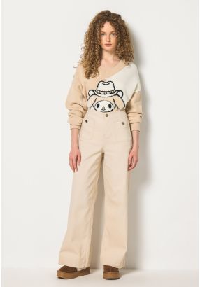 Buttoned High Waist Trousers