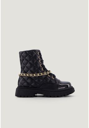 Quilted Chain Boots