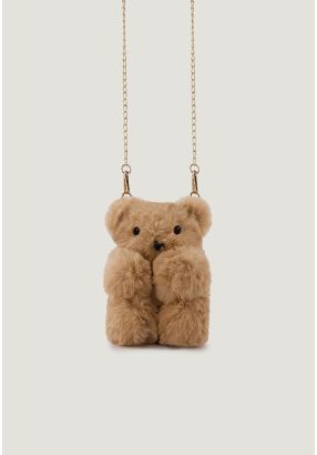 Faux Fur Teddy Bear Crossbody Bag