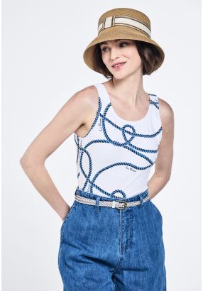 Printed Sleeveless Bodysuit